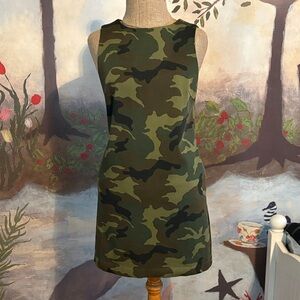 Alice + Olivia Green Camouflage Mini Dress